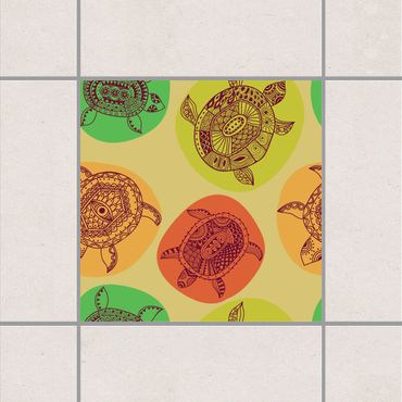 Tegelstickers Tile Stickers - Turtles of the world's oceans