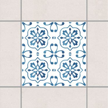 Tegelstickers Blue White Pattern Series No.4