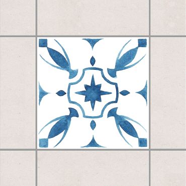 Tegelstickers Pattern Blue White Series No.1