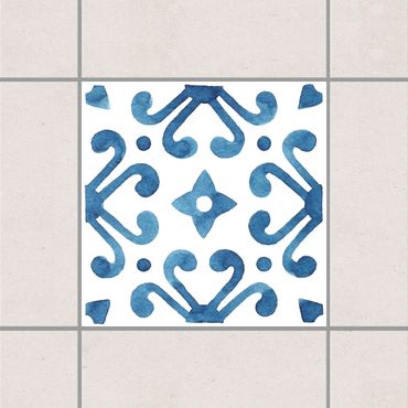 Tegelstickers Pattern Blue White Series No.7