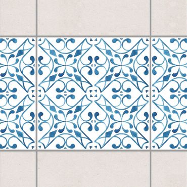 Tegelstickers Blue White Pattern Series No.3