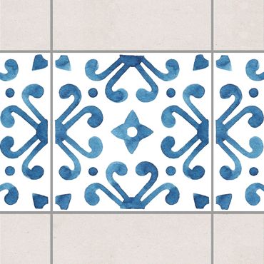 Tegelstickers Pattern Blue White Series No.7