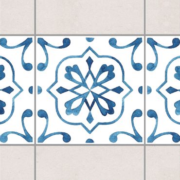 Tegelstickers Pattern Blue White Series No.4