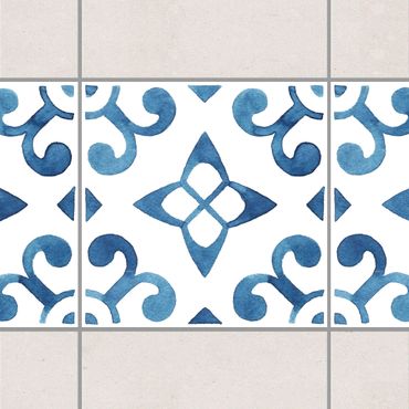 Tegelstickers Pattern Blue White Series No.5