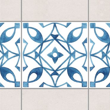 Tegelstickers Pattern Blue White Series No.8