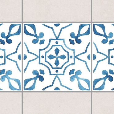 Tegelstickers Pattern Blue White Series No.9
