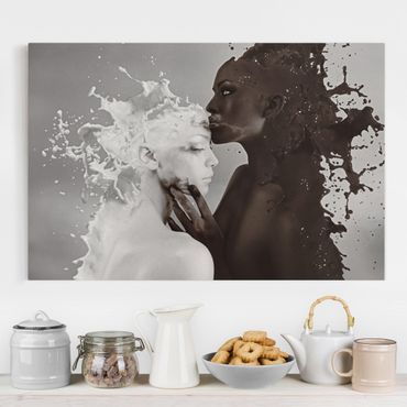 Canvas schilderijen Milk & Coffee Kiss