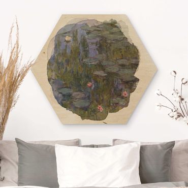 Hexagons houten schilderijen WaterColours - Claude Monet - Water Lilies (Nympheas)
