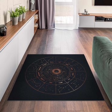 Vinyl tapijt Astrology The 12 Zodiak Signs Blue Gold