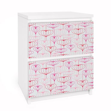 Meubelfolie IKEA Malm Ladekast Heart pattern