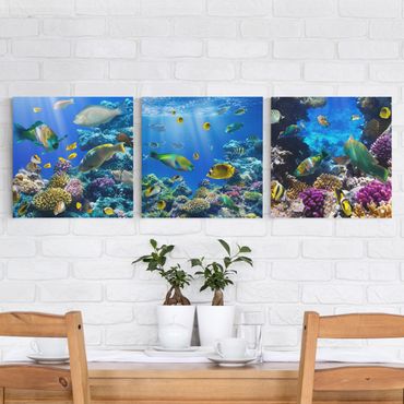 Canvas schilderijen - 3-delig Underwater Trio