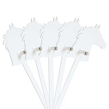 Set paard wit om op te schilderen/plakken - FOLDZILLA Stokpaard