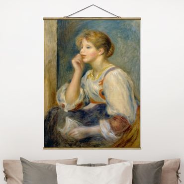 Stoffen schilderij met posterlijst Auguste Renoir - Woman with a Letter