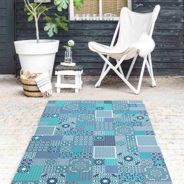 Vinyl tapijt Moroccan Mosaic Tiles Turquoise Blue
