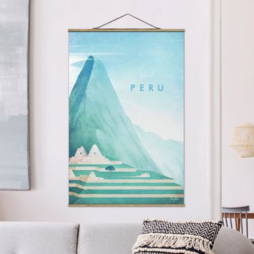 Stoffen schilderij met posterlijst Travel Poster - Peru