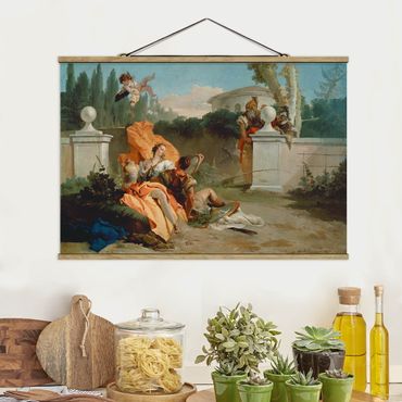 Stoffen schilderij met posterlijst Giovanni Battista Tiepolo - Rinaldo and Armida