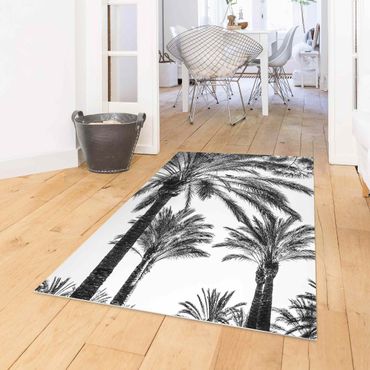Vinyl tapijt Palm Trees At Sunset Black And White