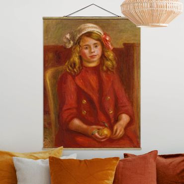Stoffen schilderij met posterlijst Auguste Renoir - Young Girl with an Orange