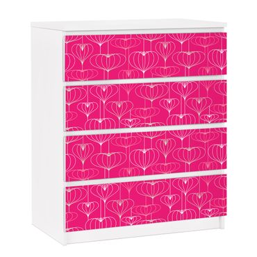 Meubelfolie IKEA Malm Ladekast Heart pattern Design