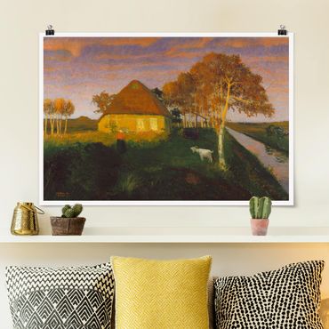 Posters Otto Modersohn - Moor Cottage in the Evening Sun