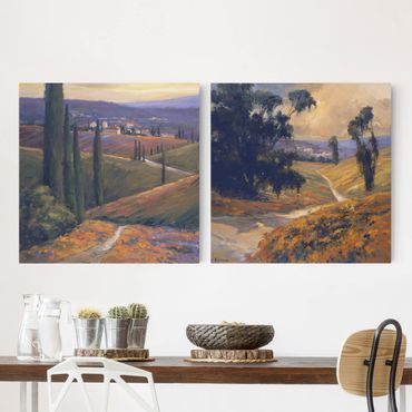 Canvas schilderijen - 2-delig  Landscape In The Afternoon Set I