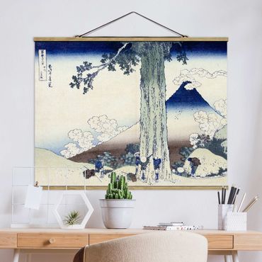 Stoffen schilderij met posterlijst Katsushika Hokusai - Mishima Pass In Kai Province