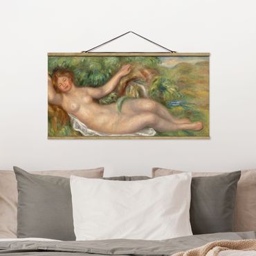 Stoffen schilderij met posterlijst Auguste Renoir - Nude Lying, The Source
