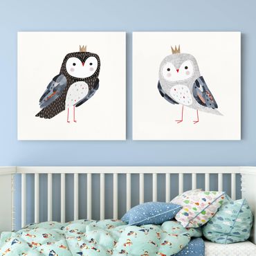 Canvas schilderijen - 2-delig  Winning Owl Set I