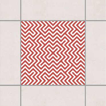 Tegelstickers Geometric stripe pattern Red