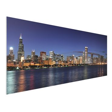 Forex schilderijen Chicago Skyline At Night