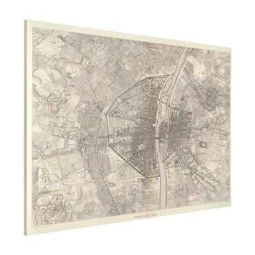 Magneetborden Vintage Map Paris