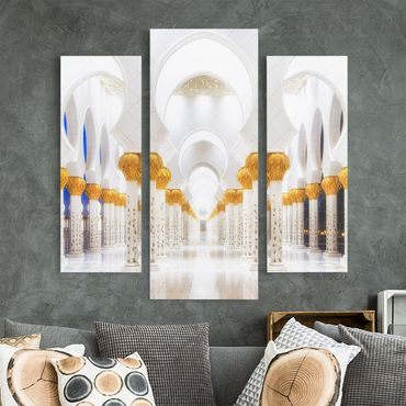 Canvas schilderijen - 3-delig Mosque In Gold