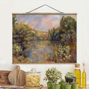 Stoffen schilderij met posterlijst Auguste Renoir - Lakeside Landscape