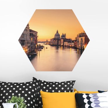 Hexagons Aluminium Dibond schilderijen Golden Venice