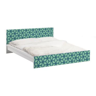 Meubelfolie IKEA Malm Bed Cube pattern Green