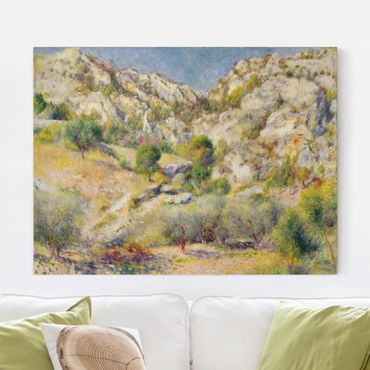 Canvas schilderijen Auguste Renoir - Rock At Estaque