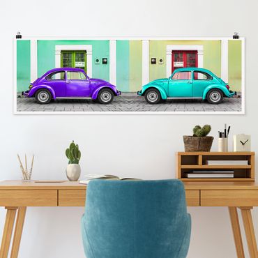 Posters Beetles Purple Turquoise