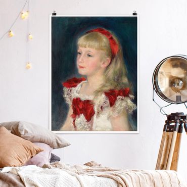 Posters Auguste Renoir - Mademoiselle Grimprel with red Ribbon