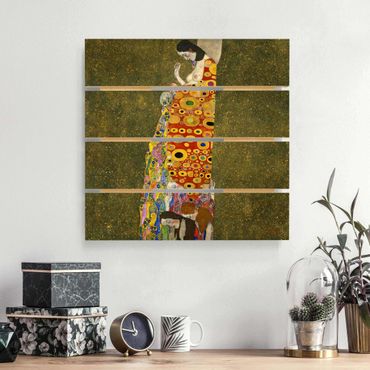 Houten schilderijen op plank Gustav Klimt - Hope II
