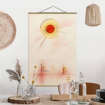 Stoffen schilderij met posterlijst Wassily Kandinsky - Rays