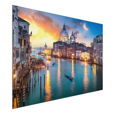 Aluminium Dibond schilderijen Sunset in Venice