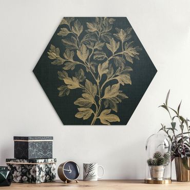 Hexagons Aluminium Dibond schilderijen Denim Plant Study I