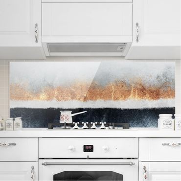 Spatscherm keuken Golden Horizon Watercolor