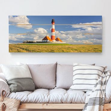 Houten schilderijen op plank Lighthouse In Schleswig-Holstein