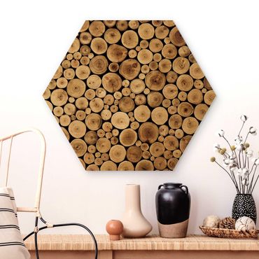 Hexagons houten schilderijen Homey Firewood