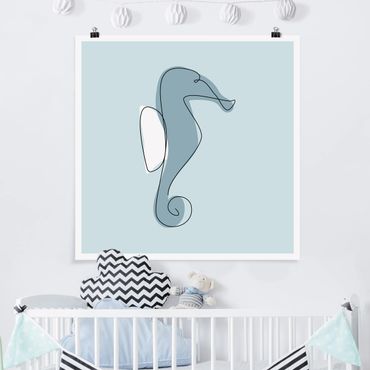 Posters Seahorse Line Art