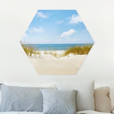 Hexagons Forex schilderijen Beach On The North Sea
