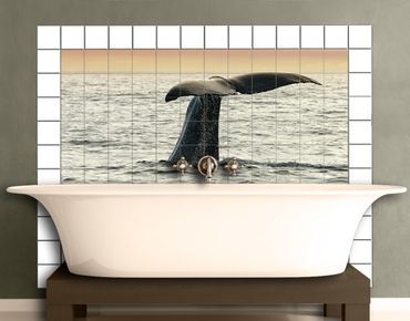 Tegelstickers Diving Whale