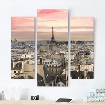 Canvas schilderijen - 3-delig Paris Up Close