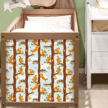 Meubelfolien Cute Kids Pattern With Squirrels And Baby Birds